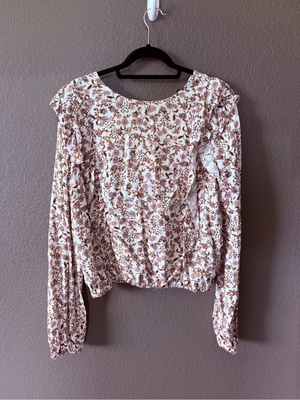 Dear John Cream Blouse with Pink & Brown Floral Print
